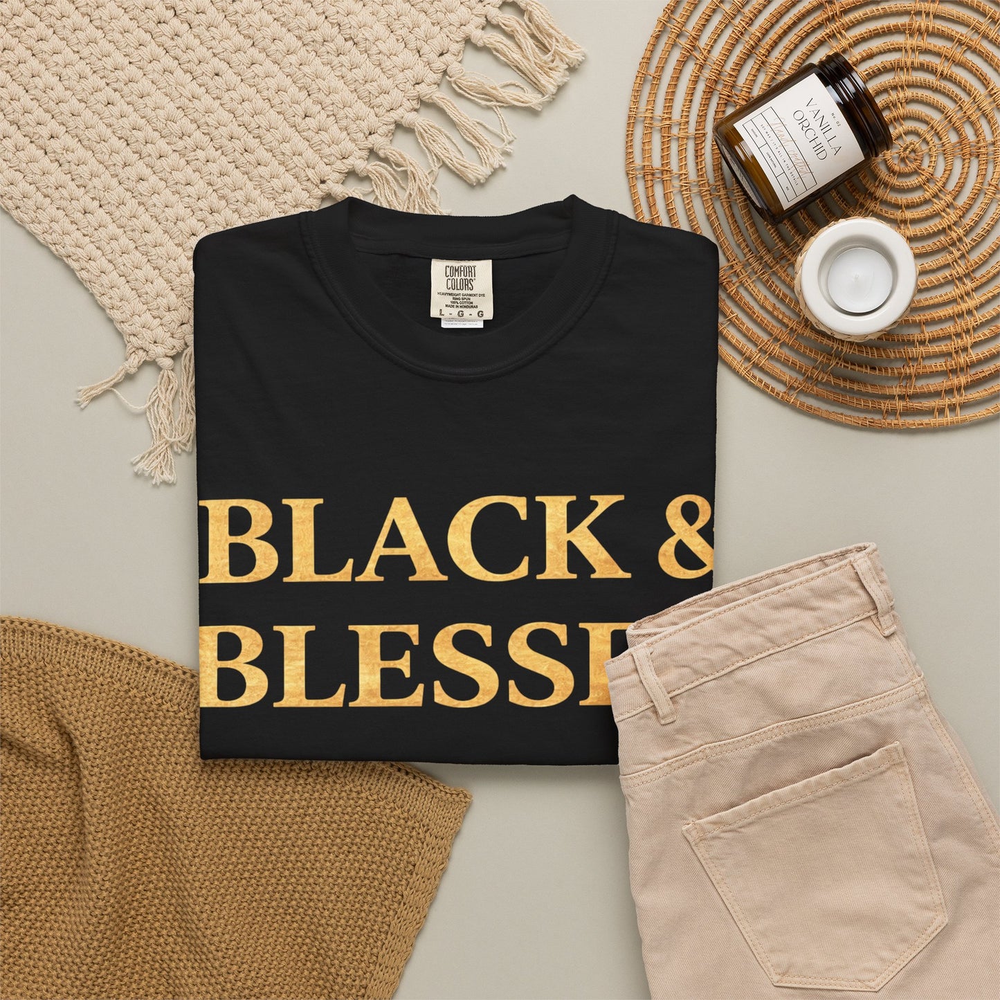T-Shirt — "Black & Blessed" Inspirational Graphic Tee