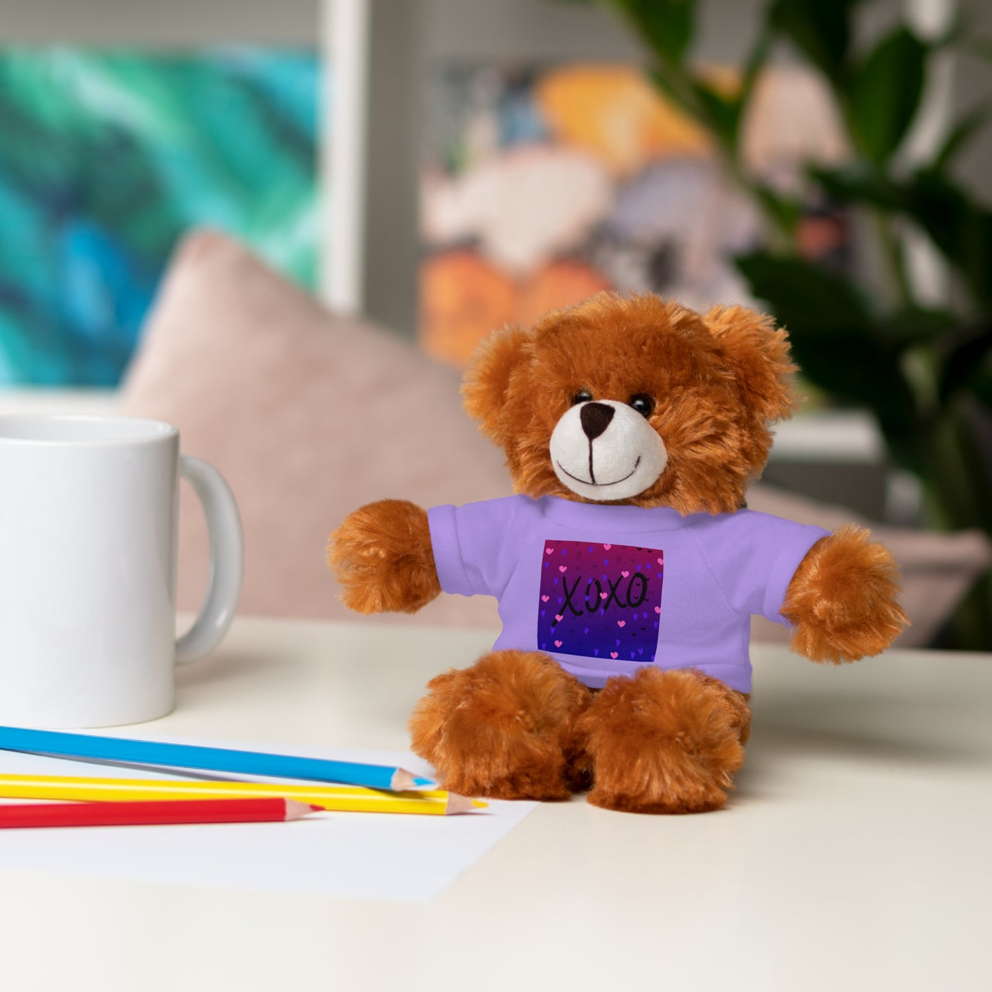 XOXO Stuffed Bear with T-Shirt - Perfect Gift for Valentine's Day & Kids