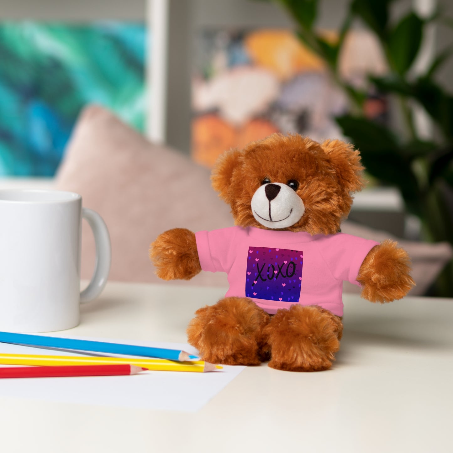 XOXO Stuffed Bear with T-Shirt - Perfect Gift for Valentine's Day & Kids