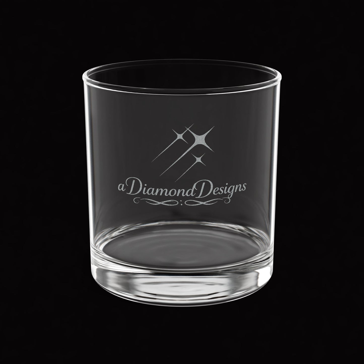 Engraved Whiskey Glass Diamond Edition I — aDiamondDesigns 10.5oz