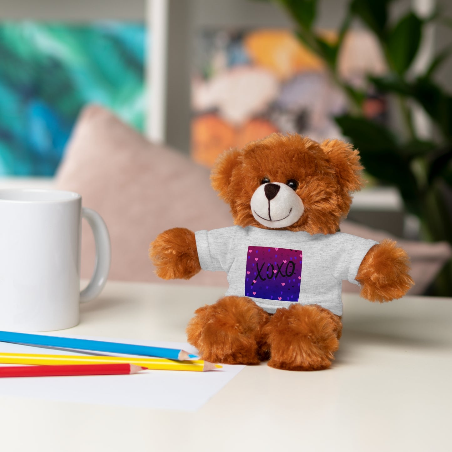 XOXO Stuffed Bear with T-Shirt - Perfect Gift for Valentine's Day & Kids