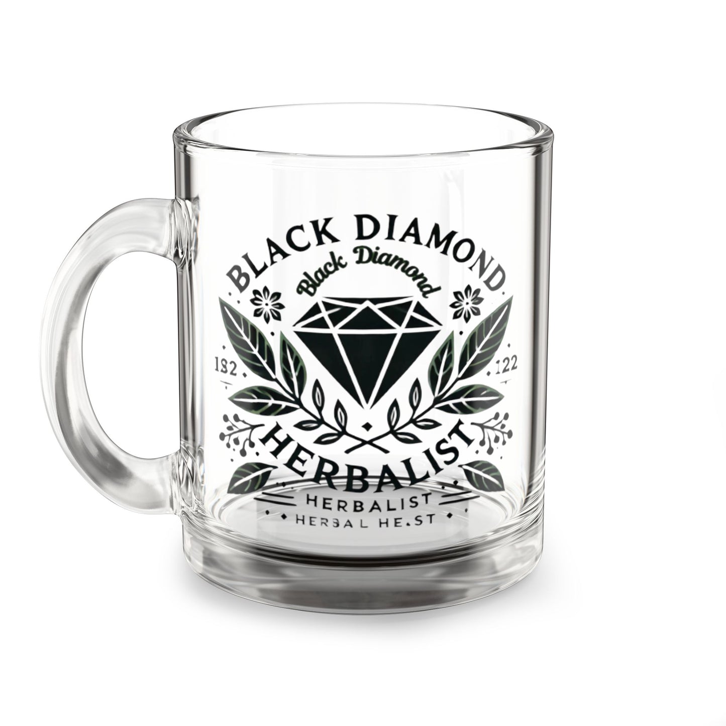 Black Diamond Herbalist Glass Mug, 10oz - Perfect for Herbal Teas, Gifts for Tea Lovers, Nature-Inspired Drinkware, Eco-Friendly Mugs, [...]