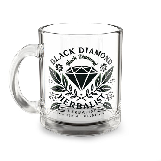 Black Diamond Herbalist Glass Mug, 10oz - Perfect for Herbal Teas, Gifts for Tea Lovers, Nature-Inspired Drinkware, Eco-Friendly Mugs, [...]