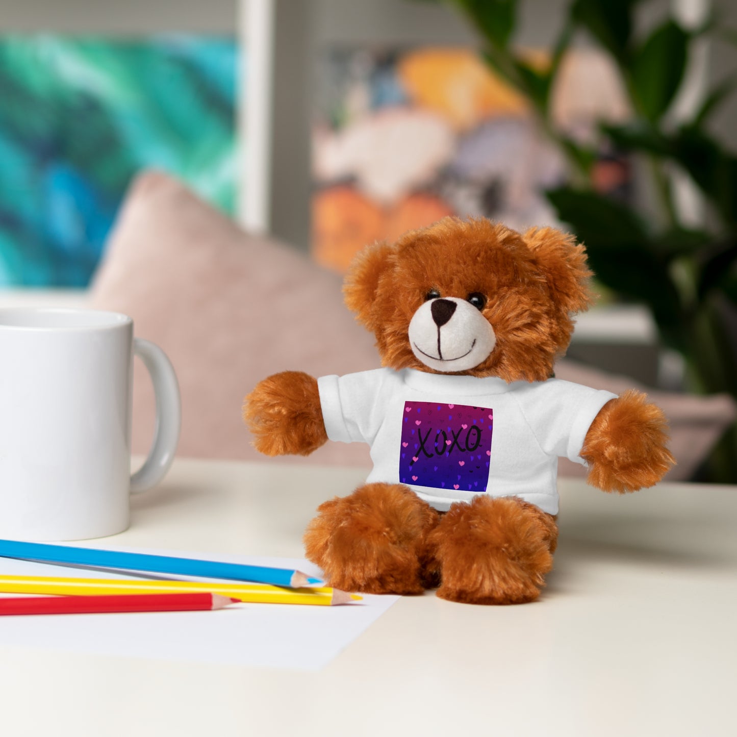 XOXO Stuffed Bear with T-Shirt - Perfect Gift for Valentine's Day & Kids
