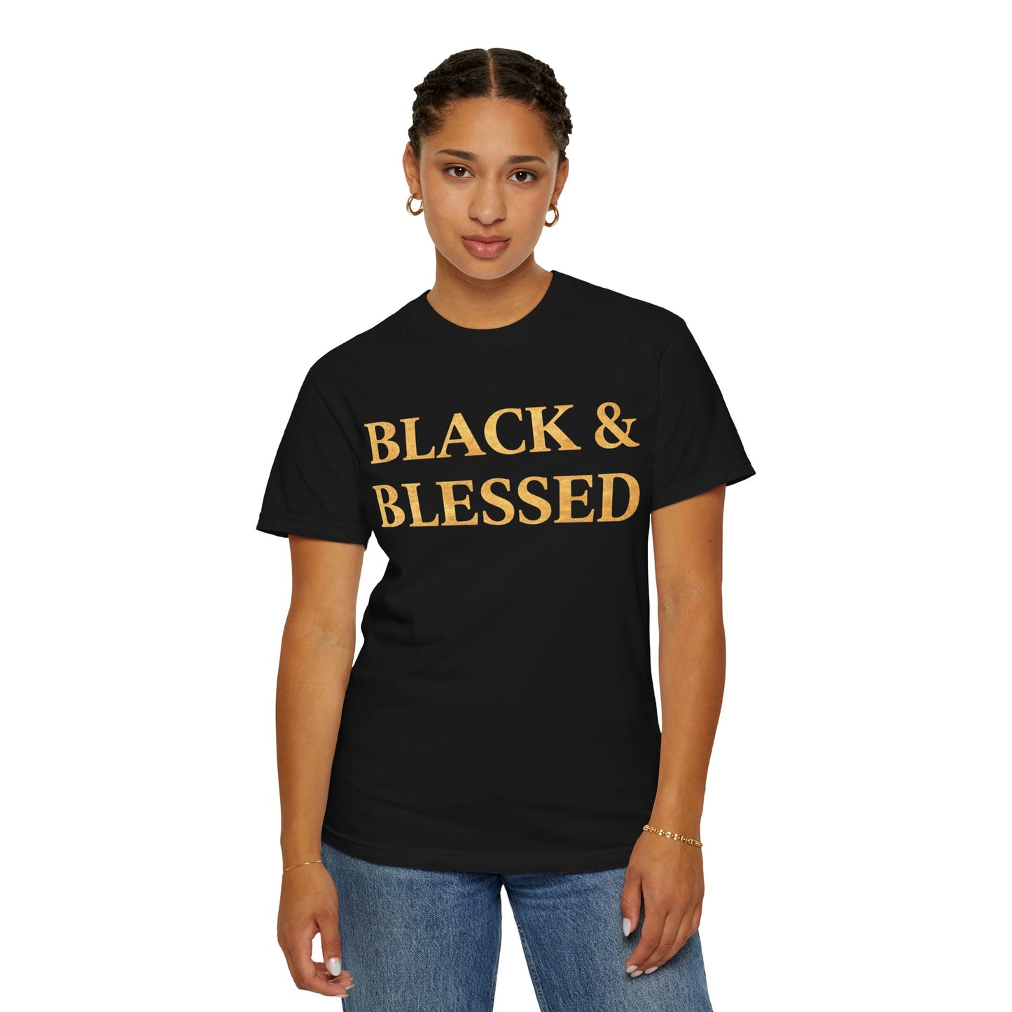 T-Shirt — "Black & Blessed" Inspirational Graphic Tee