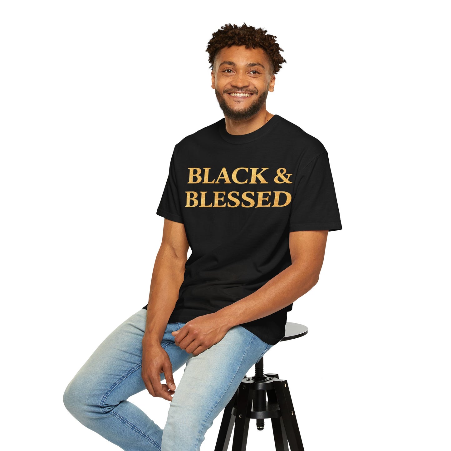 T-Shirt — "Black & Blessed" Inspirational Graphic Tee