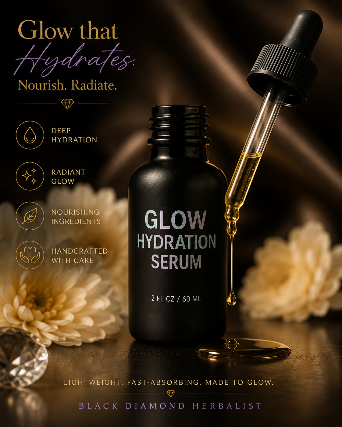 Black Diamond Herbalist - Glow Hydration Serum PreOrder*****